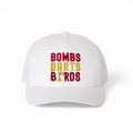 USC Bombs Darts Birds Fandom + Golf Caps - White Trucker Hat/Yellow/Red - Bombs Darts Birds