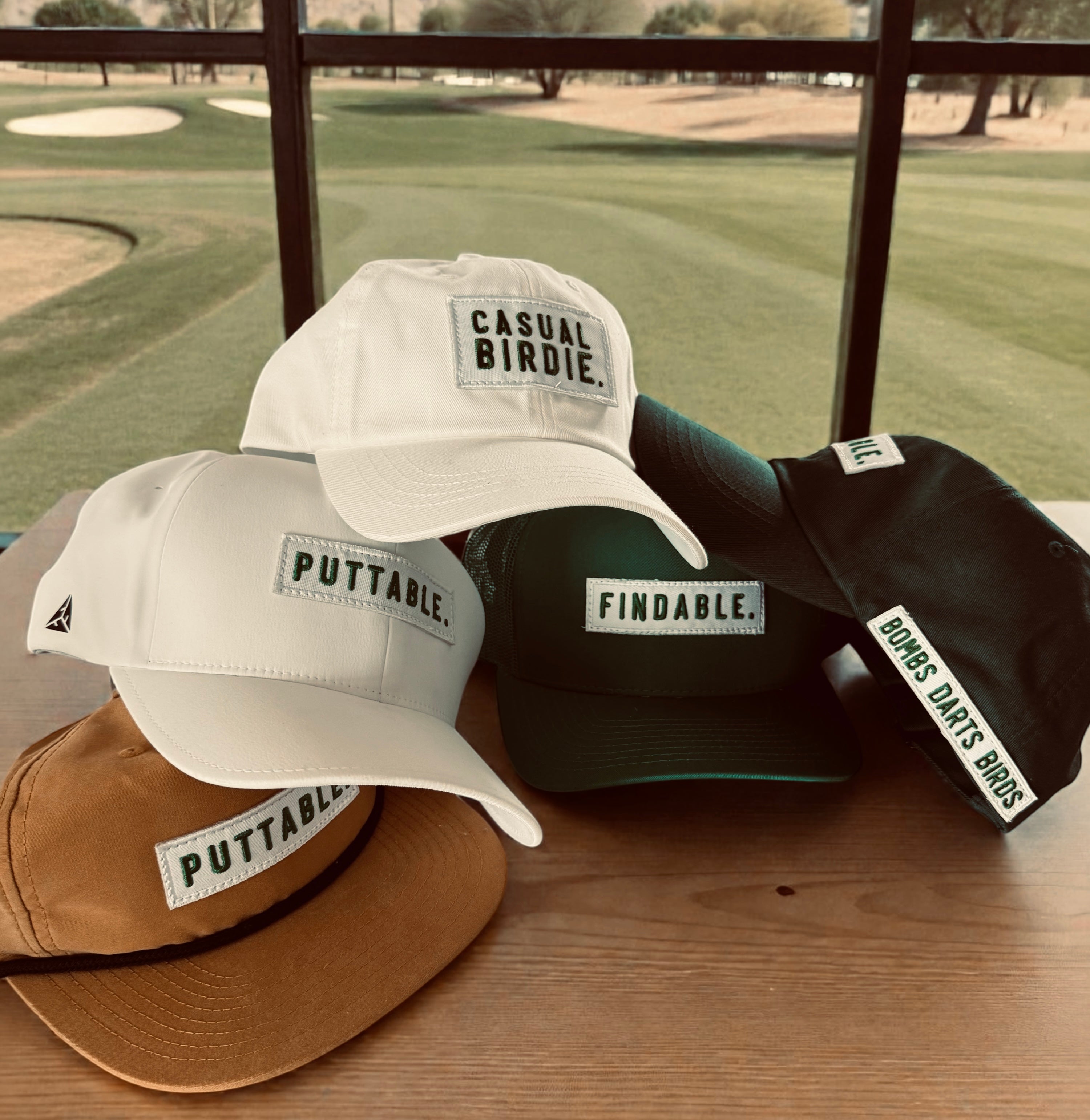 Bumper Sticker Golf Caps "Walk-Ins Welcome" - Bombs Darts Birds